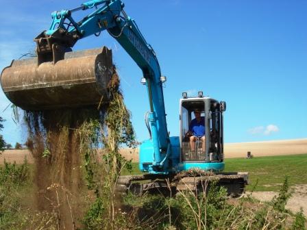 Digger driving for corporate entertainment